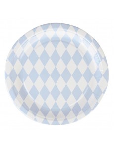 Pratos Losangos Azul Claro